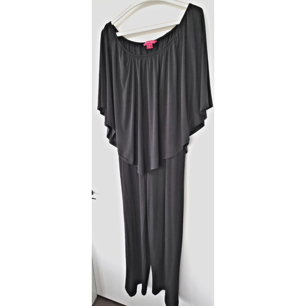 Sunny Leigh Drop Shoulder Flowy Strapless Overalls Jumpsuit Sz M Goth Festive - Picture 5 of 16